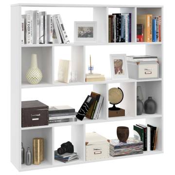 Room DividerBook Cabinet White 110x24x110 cm Engineered Wood