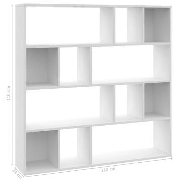 Room DividerBook Cabinet White 110x24x110 cm Engineered Wood