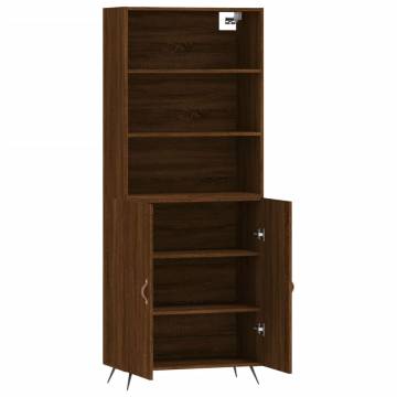 Highboard Brown Oak 69.5x34x180 cm Engineered Wood