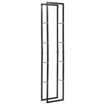 Firewood Rack Black 40x25x200 cm Steel