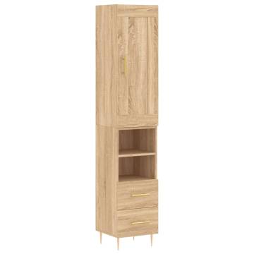 Highboard Sonoma Oak 34.5x34x180 cm Engineered Wood