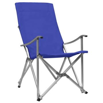 Foldable Camping Chairs 2 pcs Blue