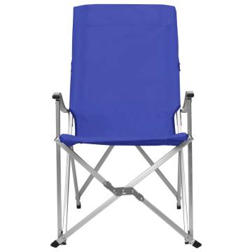 Foldable Camping Chairs 2 pcs Blue