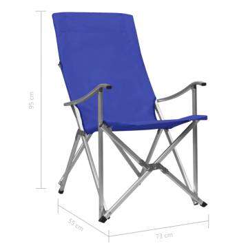 Foldable Camping Chairs 2 pcs Blue