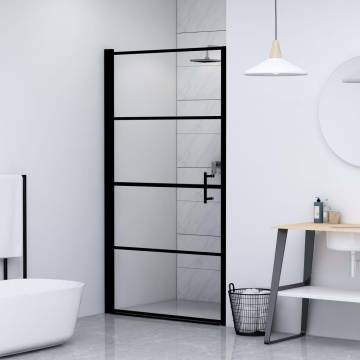 Shower Door Tempered Glass 91x195 cm Black