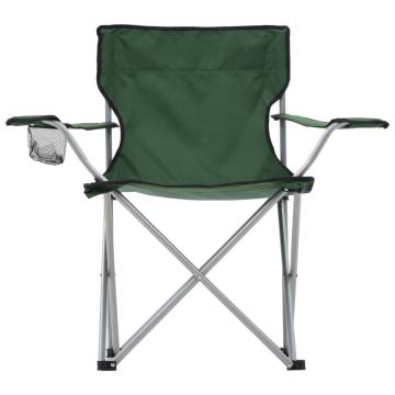 Camping Table and Chair Set 3 Pieces Green