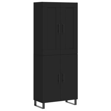 Highboard Black 69.5x34x180 cm Engineered Wood