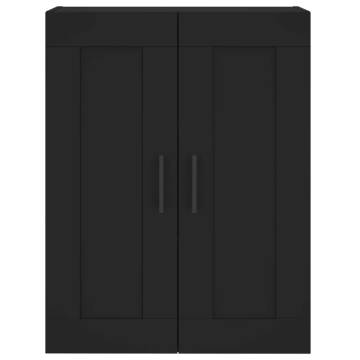 Highboard Black 69.5x34x180 cm Engineered Wood