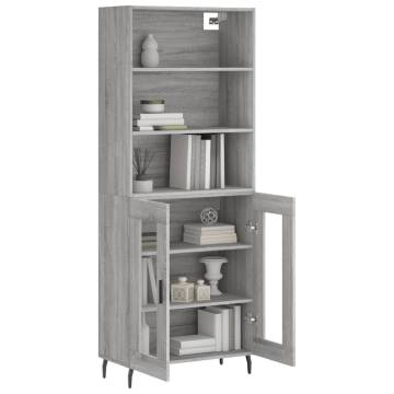 Highboard Grey Sonoma 69.5x34x180 cm Engineered Wood