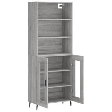 Highboard Grey Sonoma 69.5x34x180 cm Engineered Wood