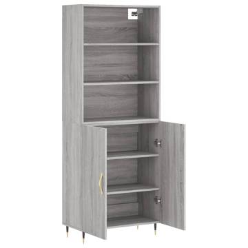 Highboard Grey Sonoma 69.5x34x180 cm Engineered Wood