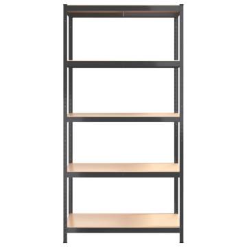 5-Layer Shelves 3 pcs Anthracite Steel&Engineered Wood