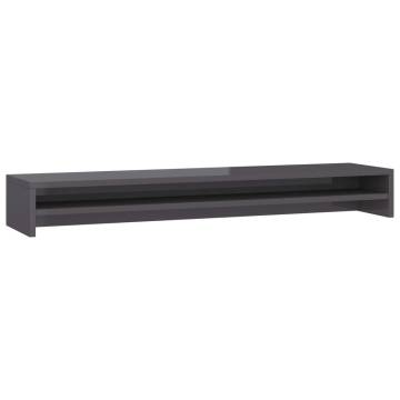 Monitor Stand High Gloss Grey 100x24x13 cm Engineered Wood