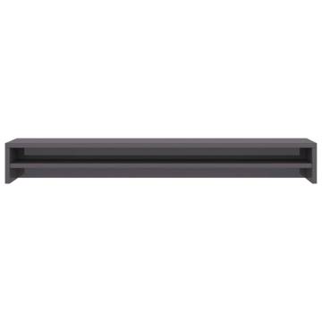 Monitor Stand High Gloss Grey 100x24x13 cm Engineered Wood