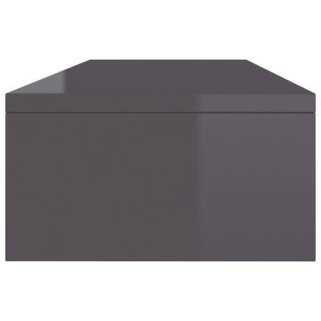 Monitor Stand High Gloss Grey 100x24x13 cm Engineered Wood