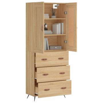 Highboard Sonoma Oak 69.5x34x180 cm Engineered Wood