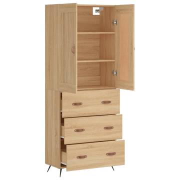 Highboard Sonoma Oak 69.5x34x180 cm Engineered Wood