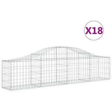 Arched Gabion Baskets 18 pcs 200x30x4060 cm Galvanised Iron