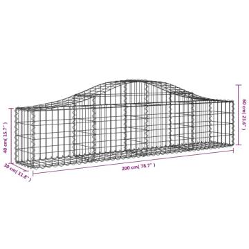 Arched Gabion Baskets 18 pcs 200x30x4060 cm Galvanised Iron