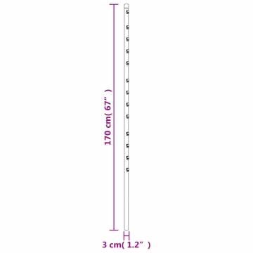 Fence Posts 15 pcs Galvanised Steel 170 cm