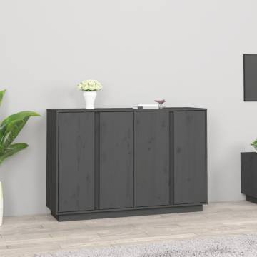 Sideboard Grey 120x35x80 cm Solid Wood Pine