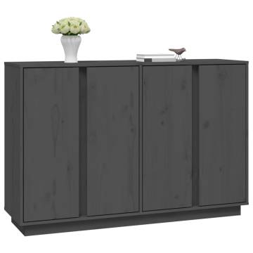 Sideboard Grey 120x35x80 cm Solid Wood Pine