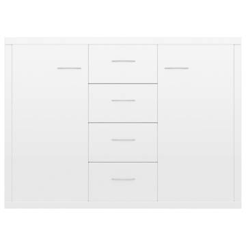 Sideboard High Gloss White 88x30x65 cm Engineered Wood