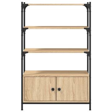 Bookcase 3-Tier Sonoma Oak 70x30x109.5 cm Engineered Wood