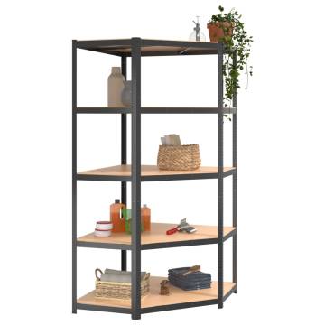 5-Layer Shelves 5 pcs Anthracite Steel&Engineered Wood