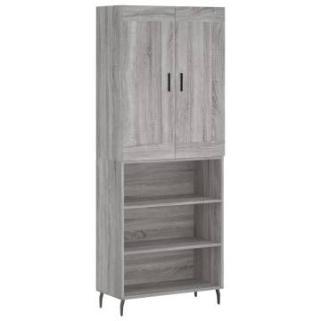 Highboard Grey Sonoma 69.5x34x180 cm Engineered Wood