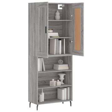 Highboard Grey Sonoma 69.5x34x180 cm Engineered Wood