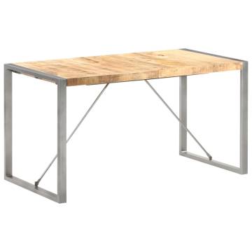 Dining Table 140x70x75 cm Solid Rough Mango Wood