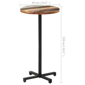 Bistro Table Round Ø60x110 cm Solid Reclaimed Wood