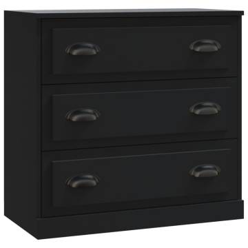 Sideboards 3 pcs Black Engineered Wood