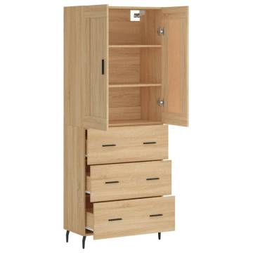 Highboard Sonoma Oak 69.5x34x180 cm Engineered Wood