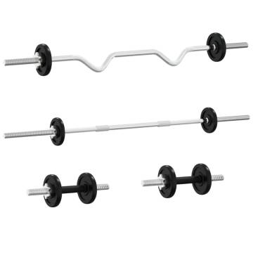 Barbell and Dumbbell with Plates 120 kg Cast Iron