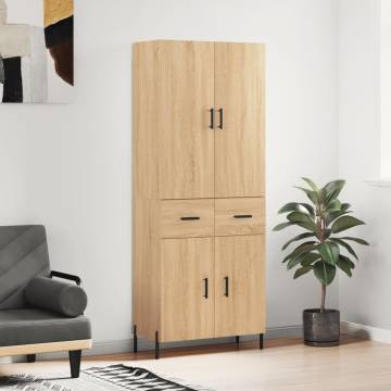 Highboard Sonoma Oak 69.5x34x180 cm Engineered Wood