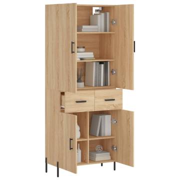 Highboard Sonoma Oak 69.5x34x180 cm Engineered Wood