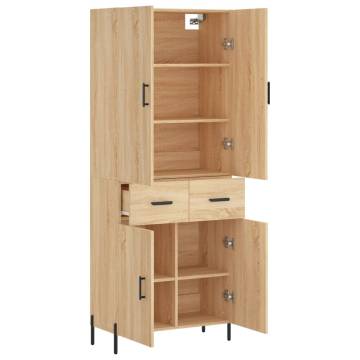 Highboard Sonoma Oak 69.5x34x180 cm Engineered Wood