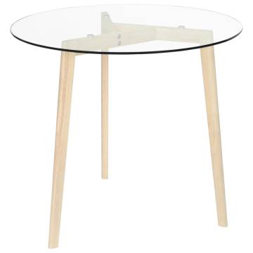 Dining Table Transparent 80 cm Tempered Glass