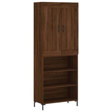 Highboard Brown Oak 69.5x34x180 cm Engineered Wood