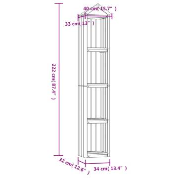 Garden Tool Shed 34x33x222 cm Impregnated Pinewood