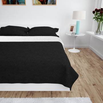 Double-sided Quilted Bedspread 230x260 cm Black and White