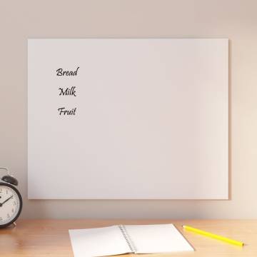 Wall-mounted Magnetic Board White 50x40 cm Tempered Glass