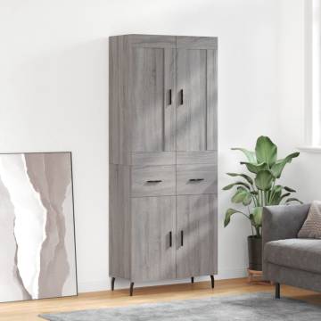 Highboard Grey Sonoma 69.5x34x180 cm Engineered Wood