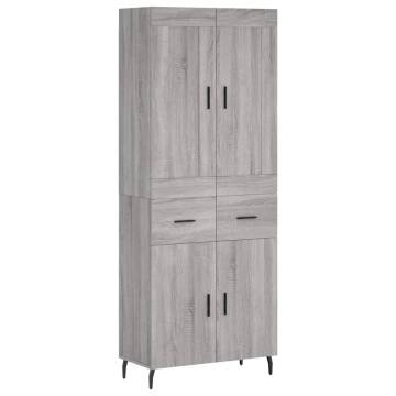 Highboard Grey Sonoma 69.5x34x180 cm Engineered Wood