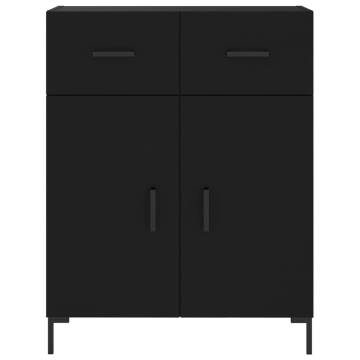 Highboard Black 69.5x34x180 cm Engineered Wood