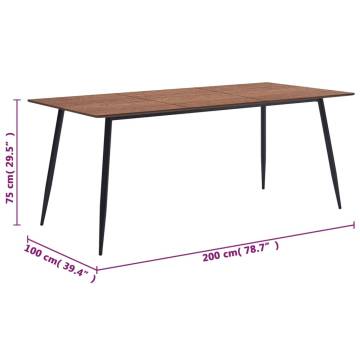 Dining Table Brown 200x100x75 cm MDF