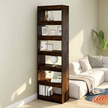 Book CabinetRoom Divider Smoked Oak 60x30x198 cm