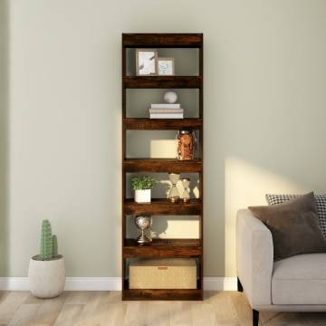 Book CabinetRoom Divider Smoked Oak 60x30x198 cm